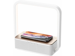 Carregador Candeeiro Led Touch Sem Fios Altifalante Regulável YIZHOOD Bluetooth Castanho