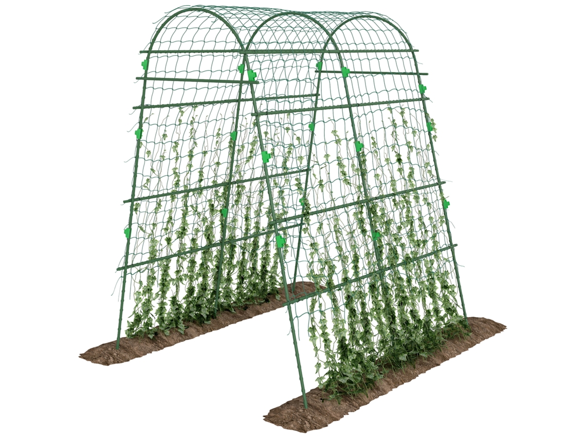 Arco de Jardim Aço, Pe Cor Verde 144x167x206 Cm OUTSUNNY