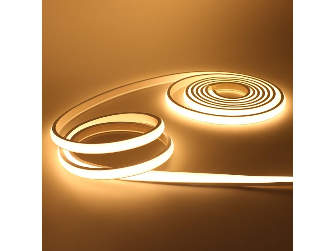 Fita Led, 220v, Ip65, 288 Díodos, 3 M, Branco Quente, Resistente À Água, Flexível, Para Móveis, Televisão, Prateleiras E Decoração Interior