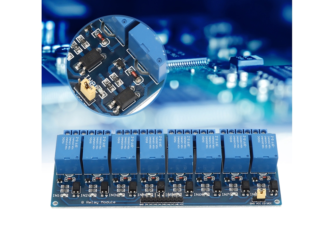 Módulo De Relé De 8 Canais Laxiscreed, Alimentado Por 12v, Ideal Para Controlo Industrial