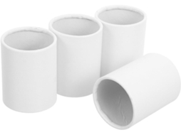 Kit de 4 Pequenos Vasos Redondos de Papel Branco para Arranjos Florais Criativos Elegantes Caixas Cilíndricas para CHABERLU