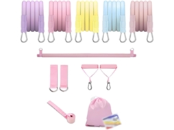 Kit De 13 Peças Com Barras E Faixas Elásticas Para Exercícios, Equipamento Completo Academia Em Casa