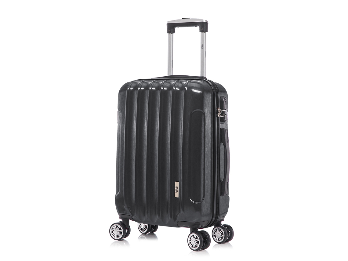 Mala de Cabine 1990S Rk04 RAYKONG Semi-Rígida 4 Rodas Preto (55 x 39 x 21 cm - 45L)