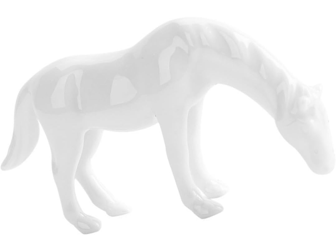 Miniatura Cavalo Cerâmica Branca Decoração Delicada Bonsai Ambientes Ornamento Elegante Adiciona Toque Natural GOKOCO