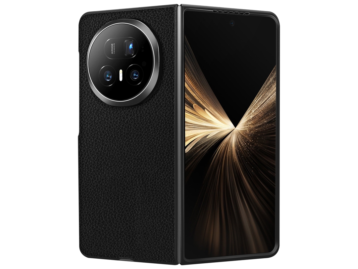 Avizar Capa Rígida Para Honor Magic V5 Com Efeito Couro Granulado E Bordas Reforçadas Preto