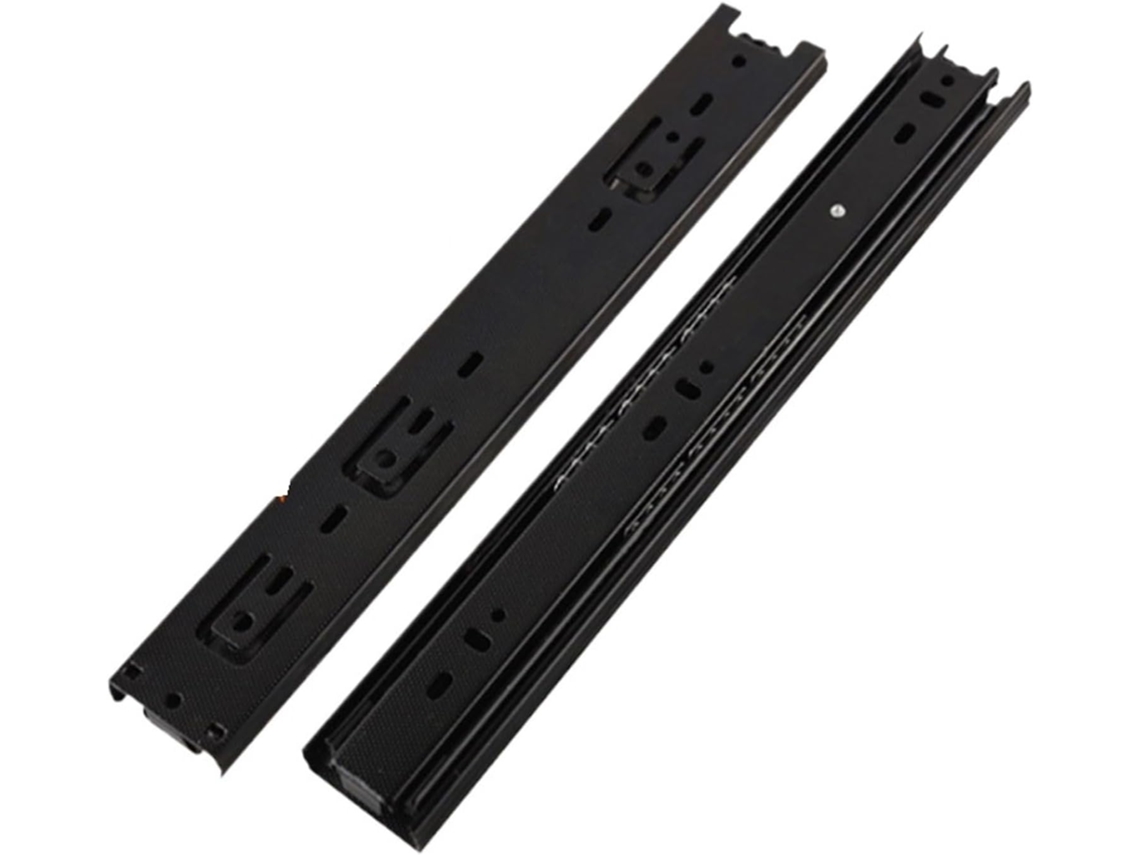 Conjunto De 2 Corrediças Para Gavetas 4, 6e 8 Polegadas Com 3 Seções Pretas, 4 Polegadas E 10cm