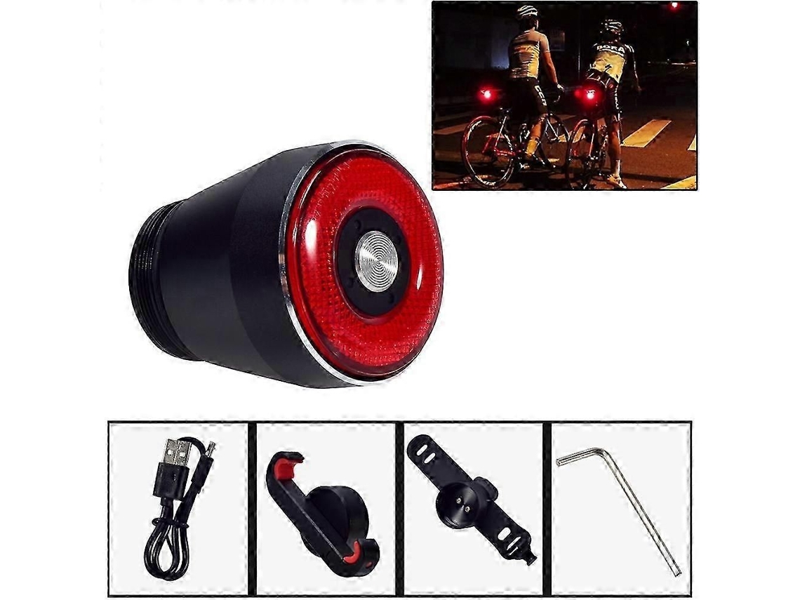 Luz Traseira Inteligente Para Bicicleta Com Acendimento E Desligamento Automáticos, Função De Alerta De Freio E Carregamento Usb, Ideal Para Bici