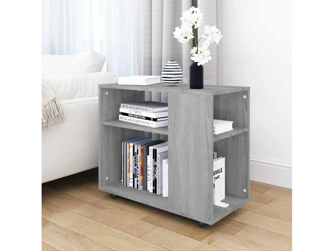 Vidaxl Mesa De Apoio 70x35x60,5 Cm Madeira Processada Sonoma Cinza