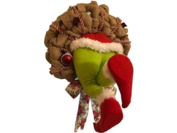Guirlanda De Natal Inspirada No Grinch, Tamanho Grande, Decoração De Natal Com Pernas Peludas Ajustáveis E Glitter Vermelho E Branco, Cria Um Cenário