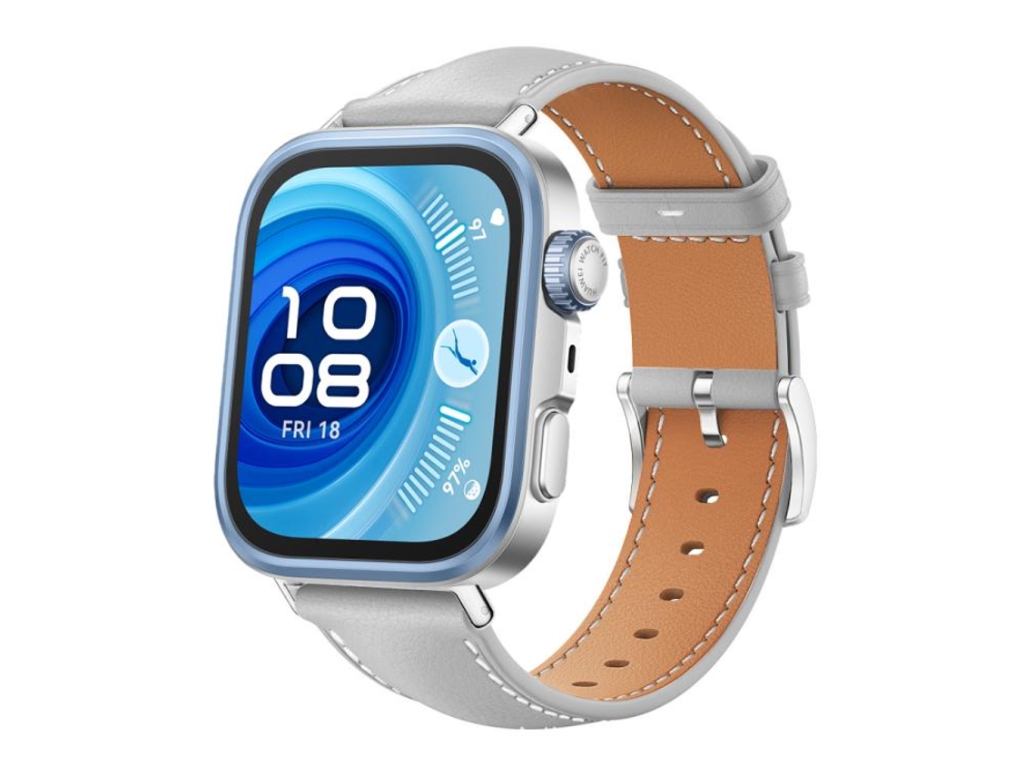 Bracelete para Huawei Watch Fit 4 Pro / Fit 4 / Fit 3 couro preto com textura de tubarão cinza (20mm)