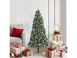 Vidaxl Árvore De Natal Artificial Pré-iluminada Com Conjunto De Bolas