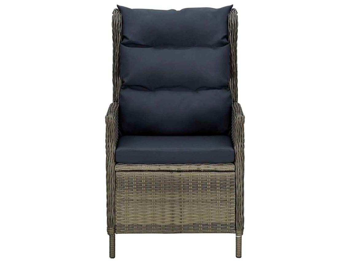 Maison Exclusive - Cadeira De Jardim Reclinável Com Almofadões Vime Pe Castanho