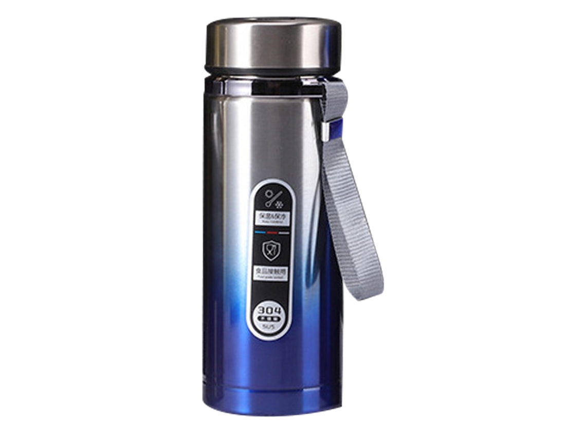 Garrafa Térmica Aço Inox Graduação Cor Azul Viagem
