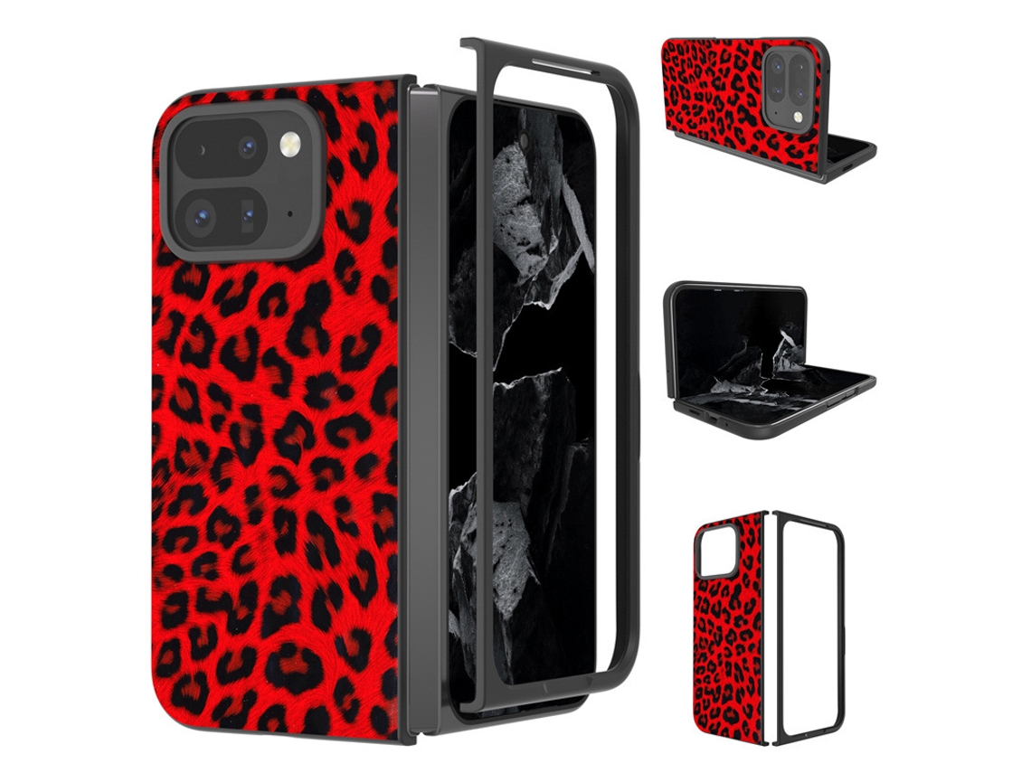 Capa Para Telemóvel Com Padrão Leopardo Para Google Pixel 11 Pro Fold (vermelho)