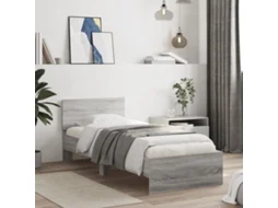 Vidaxl Estrutura De Cama C/ Cabeceira Derivados Madeira Cinza Sonoma