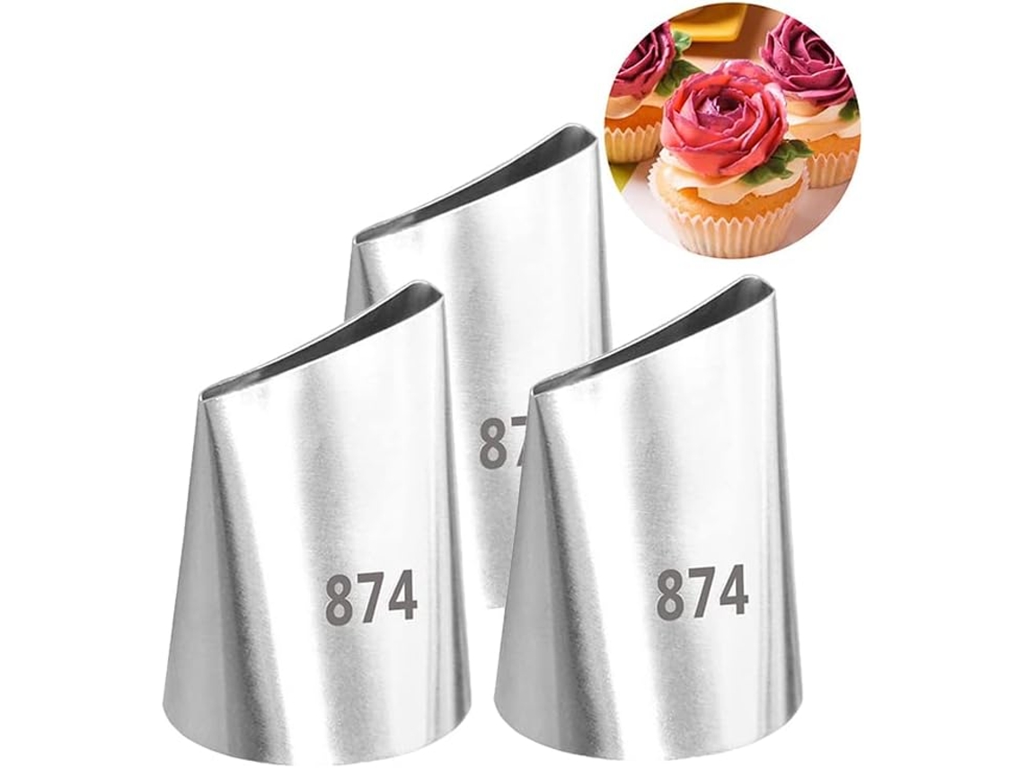 Bico De Confeitar 874 - Conjunto Grande - Para Decoração De Bolos/biscoitos - 3 Peças