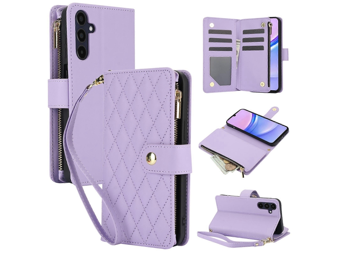 Bolsa Universal Em Couro Para Telemóvel, Roxa, Elysve