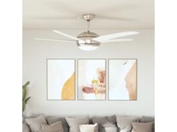 Vidaxl Ventoinha De Teto Com Luz 128 Cm Branco