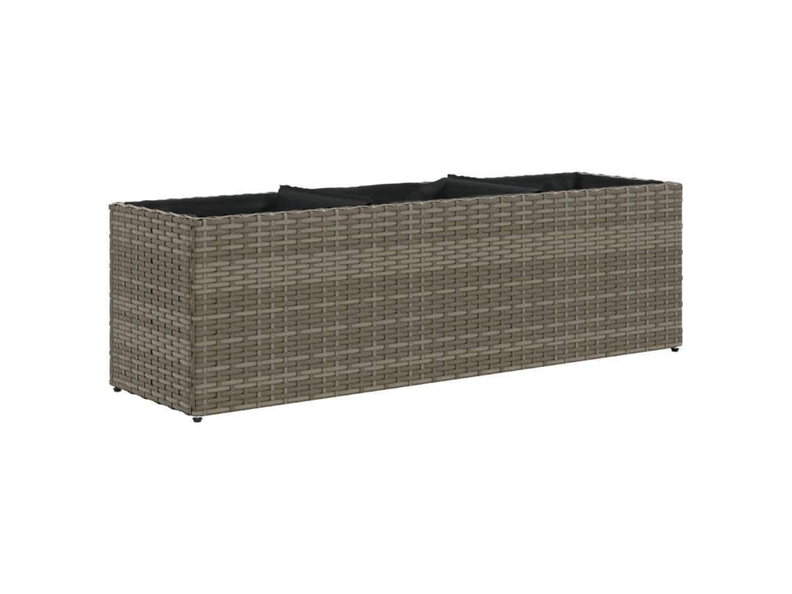 Vaso de jardim VIDAXL Cinzeto Rattan / Vime (105x30x32 cm)