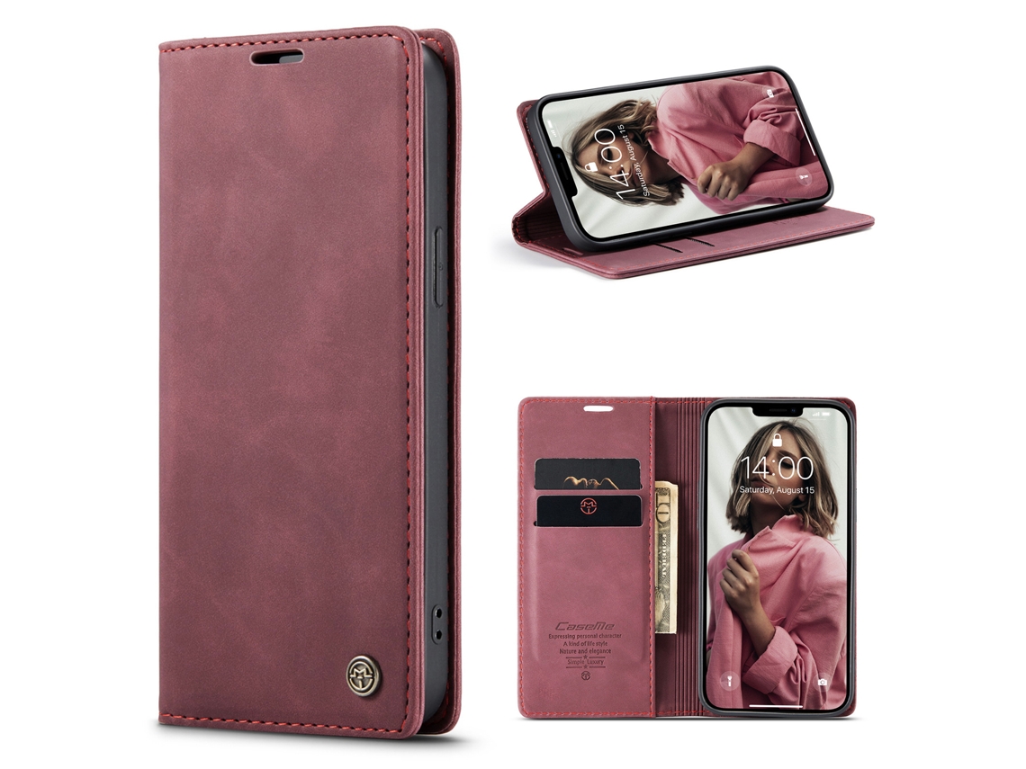 Capa De Celular Com Suporte Magnético E Resistente A Quedas.borgonha - Iphone 14 Plus (6,7)