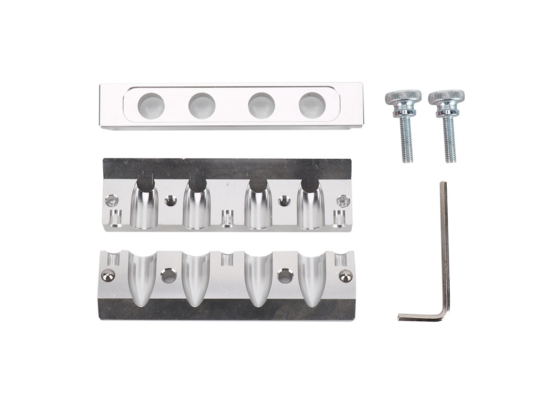 Molde Batom Diy Bico Duplo 4 Buracos 12.1mm Prata Espacial Bálsamo Labial