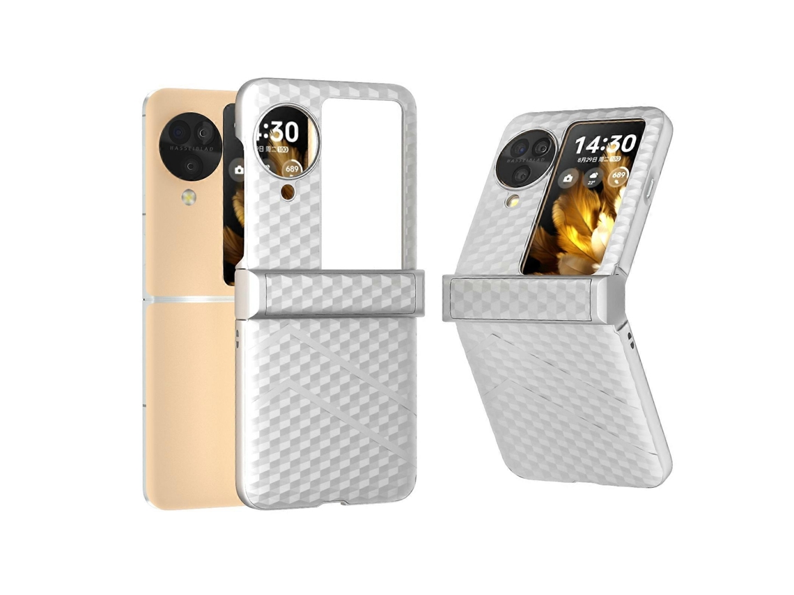 Capa De Celular 3 Em 1 Com Padrão De Ondas E Dobradiça Para Oppo Find N3 Flip