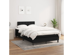 Vidaxl Cama com Molas/colchão 120x200 Cm Tecido Preto