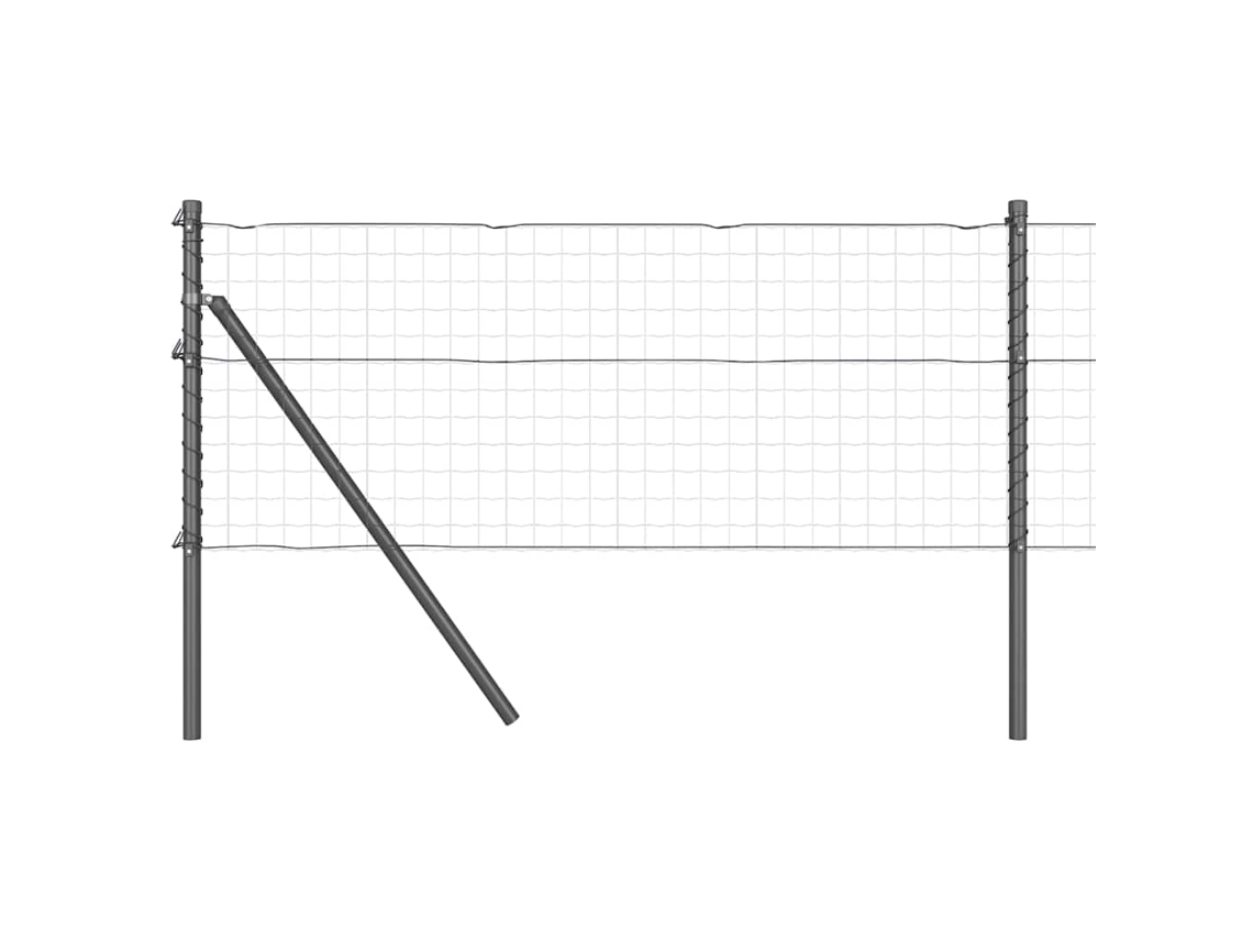 Conjunto 26 Poste De Cerca Vidaxl Cinzento Aço (80 Cm)