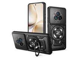 Capa Magnética Com Suporte Giratório Em Tpu Capa Para Celular Realme 14 Pro 5g, Preta