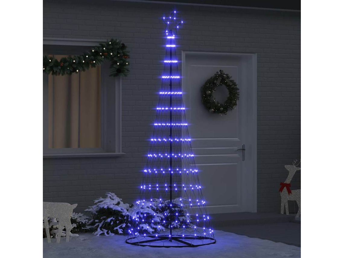 Vidaxl Árvore De Natal Led Com 295 Leds Com Suporte Azul 250 Cm Metal