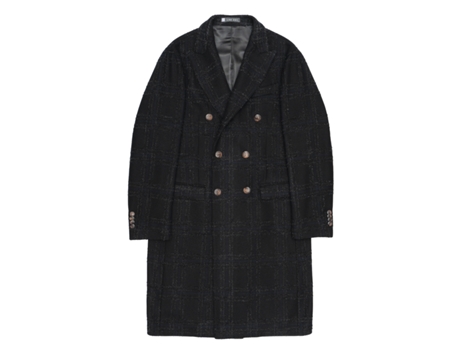 Casaco De Homem Lab001 Cappotto Quadri Lã Preto (50)