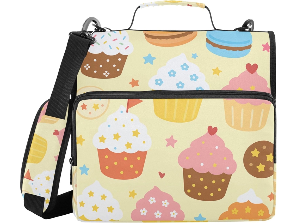 Pasta Com Zíper, Alça De Ombro E Mão, Vários Bolsos, 3, 8cm 1, 5 Polegadas, Bolsa Organizadora Com 3 Argolas, Fichário