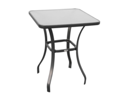 Mesa Quadrada Vidro Preta 69x69cm Jardim VELTRIX