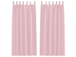 Maison Exclusive - Cortinas Blackout Com Argolas 2 Pcs Rosa Bebé 260 X 140 Cm