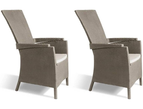 Conjunto 2 Cadeiras de Jardim Reclináveis  Vermont (Castanho)