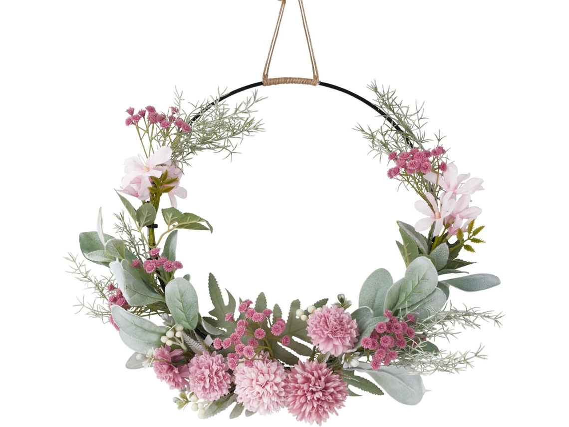 Guirlanda de Flores Artificiais, Arranjo Floral para Porta, Decoração de Parede AQUAFORGE