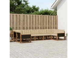 Vidaxl Conjunto De Sofás Para Exterior 7 Pcs Natural E Bege