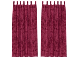 Maison Exclusive - Cortinas De Veludo 2 Unid. Vermelho Tinto 260 X 140 Cm Veludo