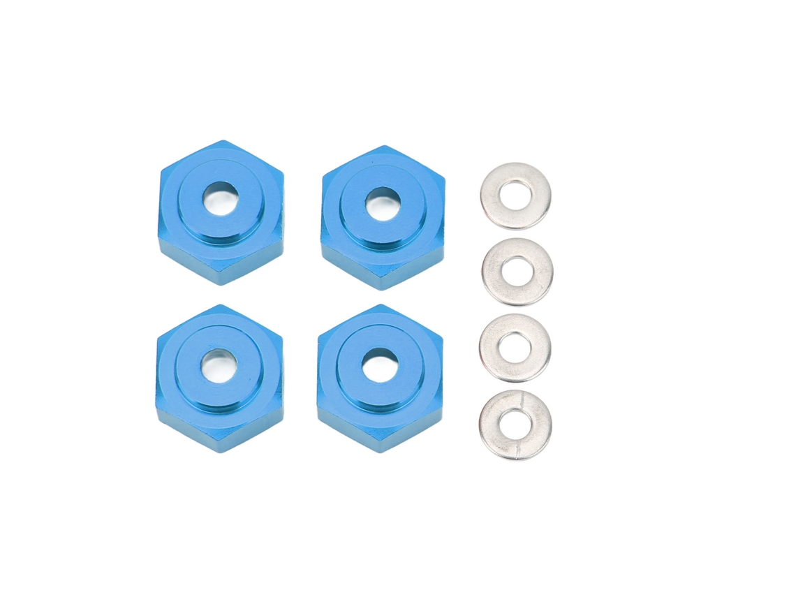 4pcs Adaptador Hexagonal De Roda Rc Em Liga De Alumínio Profissional Para Carros Rc 1/10 Azul Escuro
