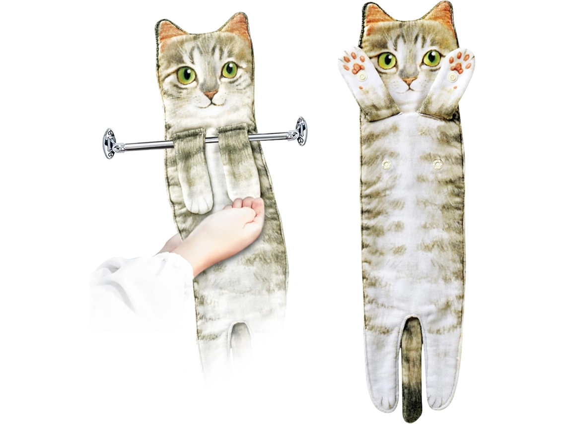Toalhas de Banheiro Divertidas com Estampa de Gato Pacote com 4 AQUAFORGE