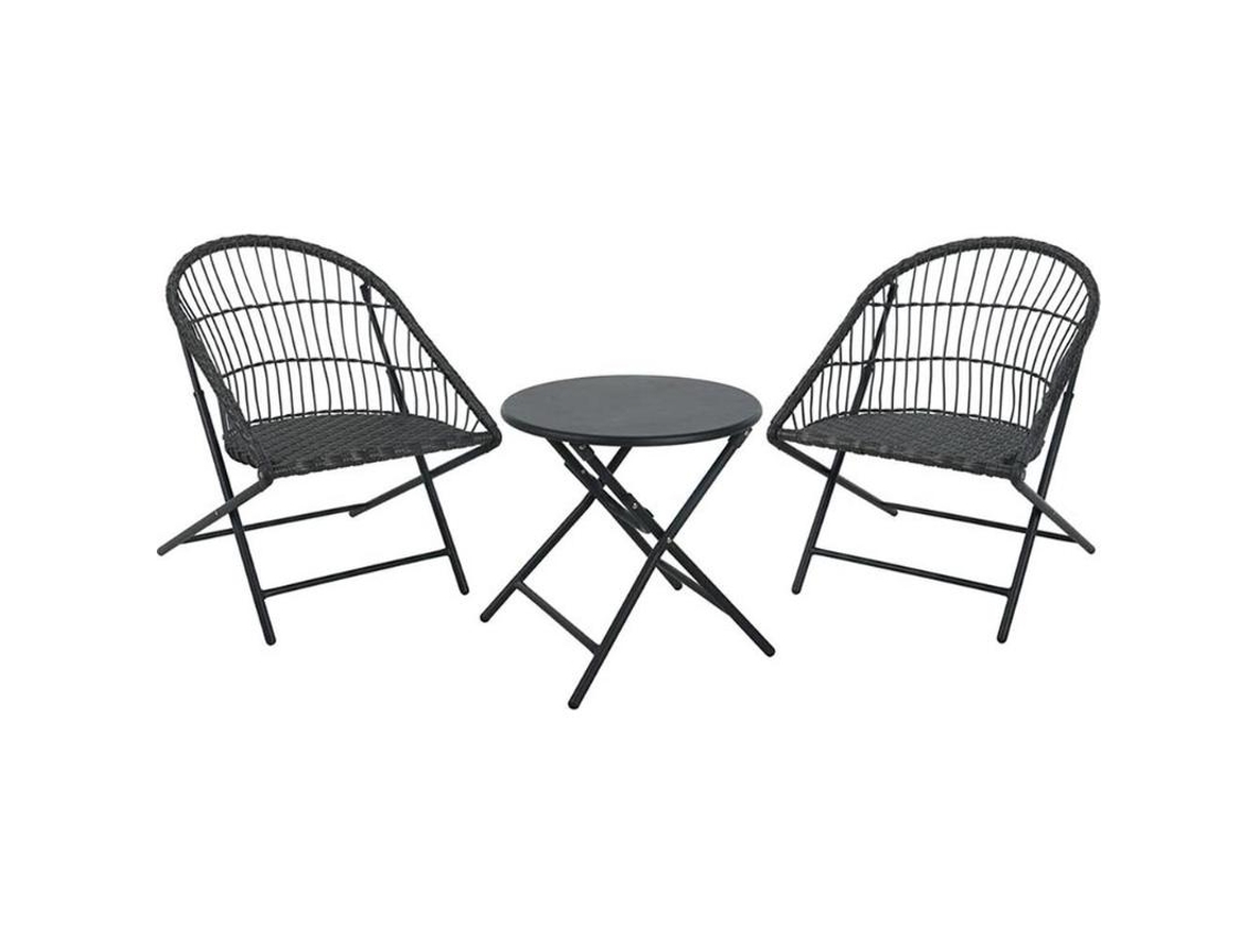 Mesita 45 Cm 2 Sillones Plegables Conjunto Ambiance