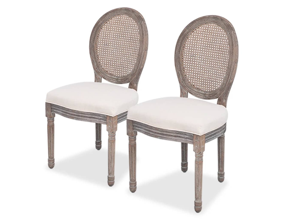 Dining Chair, Dining Chairs Vidaxl Creme Tecido (n/a)