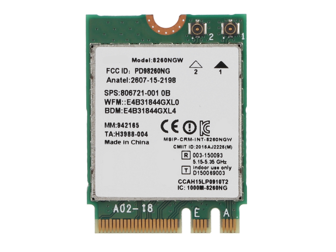 Placa De Rede Sem Fio (adaptador De Rede Wi-fi Bluetooth 4.2) Placa De Rede Intel 8260ngw