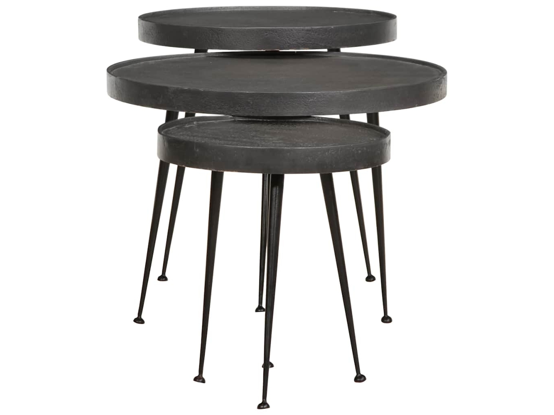 Mesas de Centro 3 Pcs Derivados de Madeira Preto MAISON EXCLUSIVE