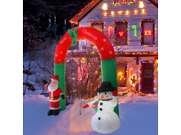 Decoração De Natal Com Arco Inflável Laxiscreed, Santa E Boneco De Neve, À Prova De Água Com Luzes Led