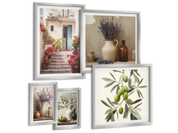 Conjunto De Pinturas Interiores Estilosos Flores Frutas Espelharte (5 Peças)