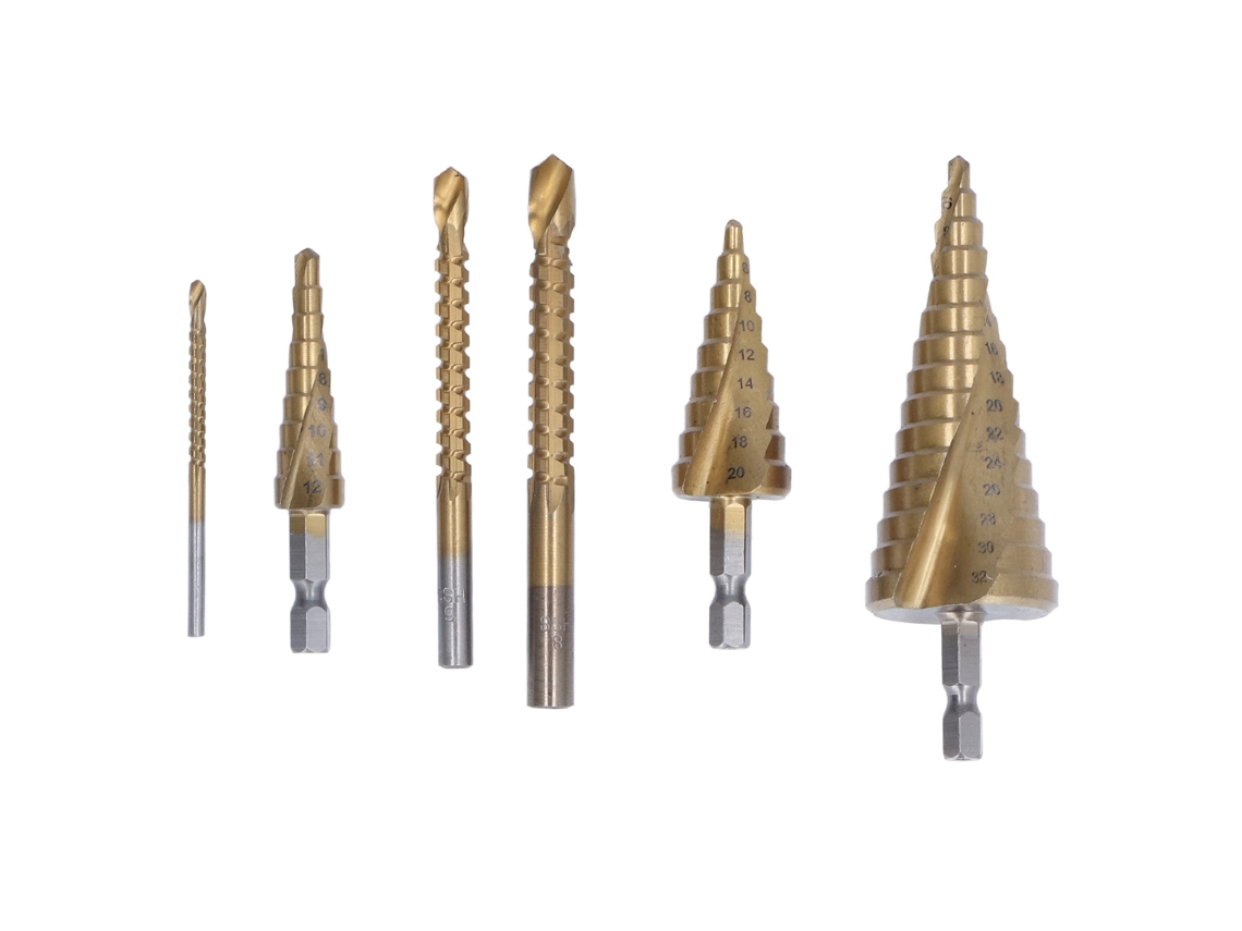 Laxiscreed Conjunto De Brocas Espiral Hss Titanium Com Bucha Hexagonal Para Perfuração Precisa