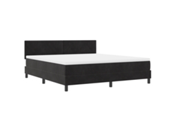 Conjunto 1 Cama Box Vidaxl Preto Veludo (180 X 200 Cm)