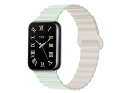 Bracelete para Xiaomi Band 9 Pro / 8 Pro Silicone Magnético Reversível Fecho Duas Cores Verde Menta Claro + Verde Estrelado XIAOMOYU