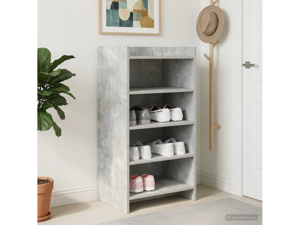 Vidaxl Armário De Sapatos Cinzento Cimento 48 X 36 X 92 Cm